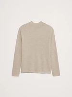 Ribbed Merino Mock-Neck Sweater