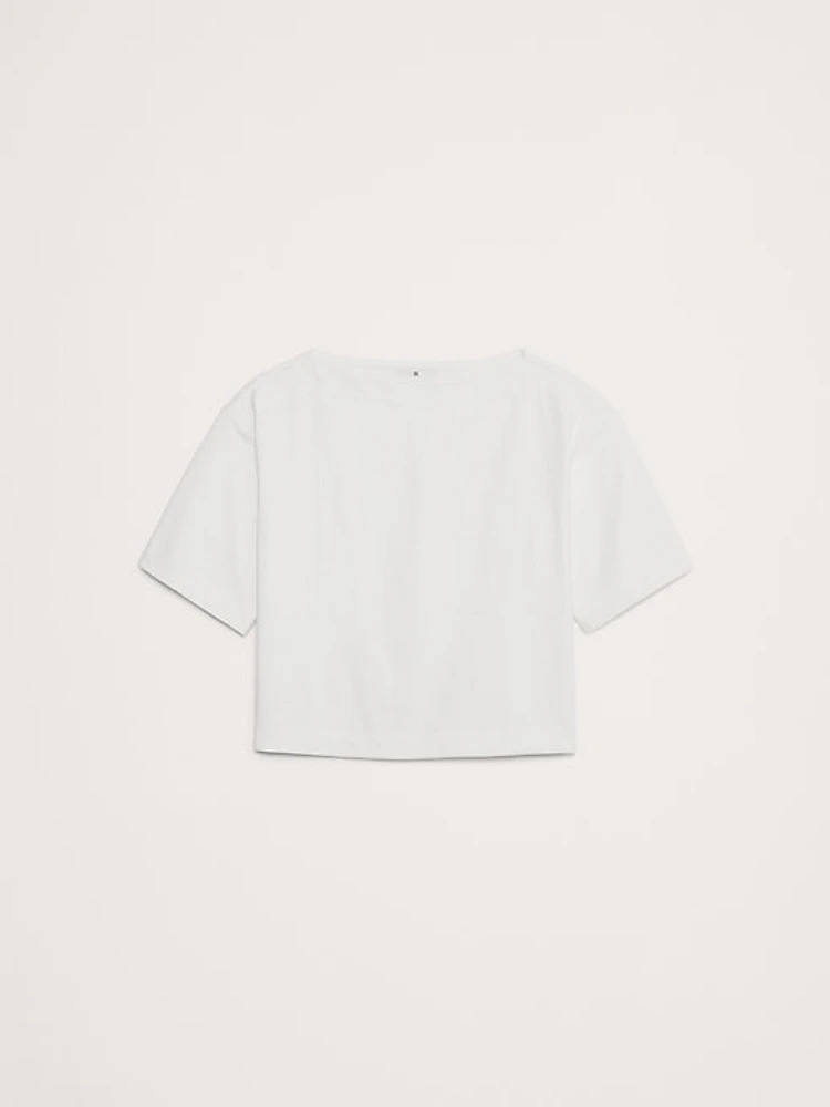 Cotton Boat-Neck T-Shirt