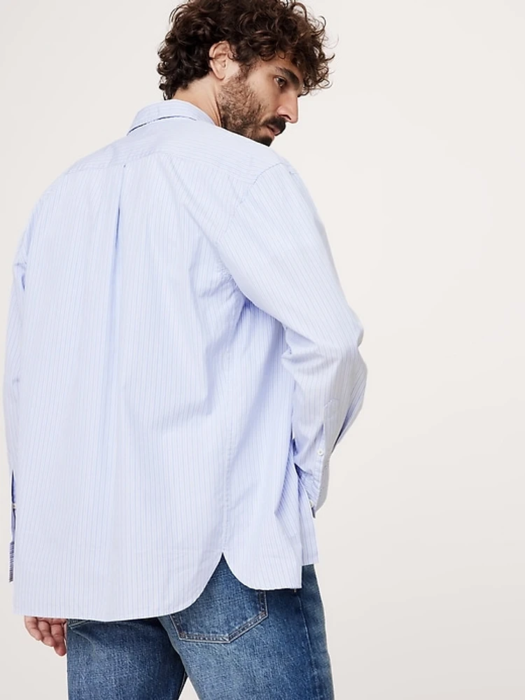Relaxed Washed Cotton Poplin Shirt