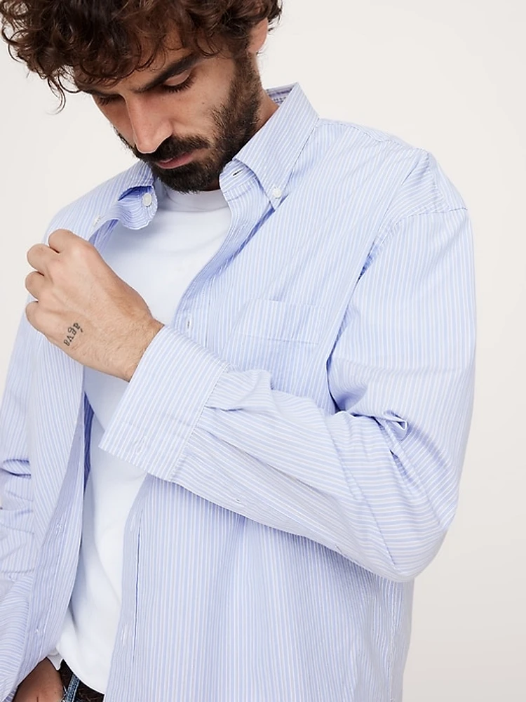 Relaxed Washed Cotton Poplin Shirt