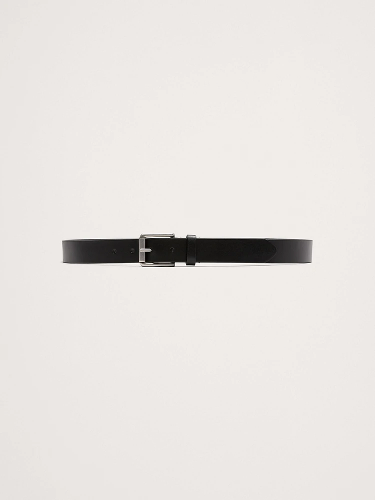 Leather Belt with Beveled Edges