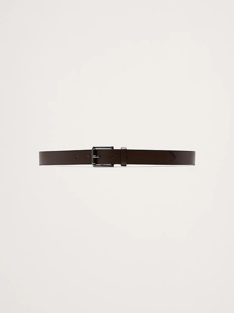 Leather Belt with Beveled Edges