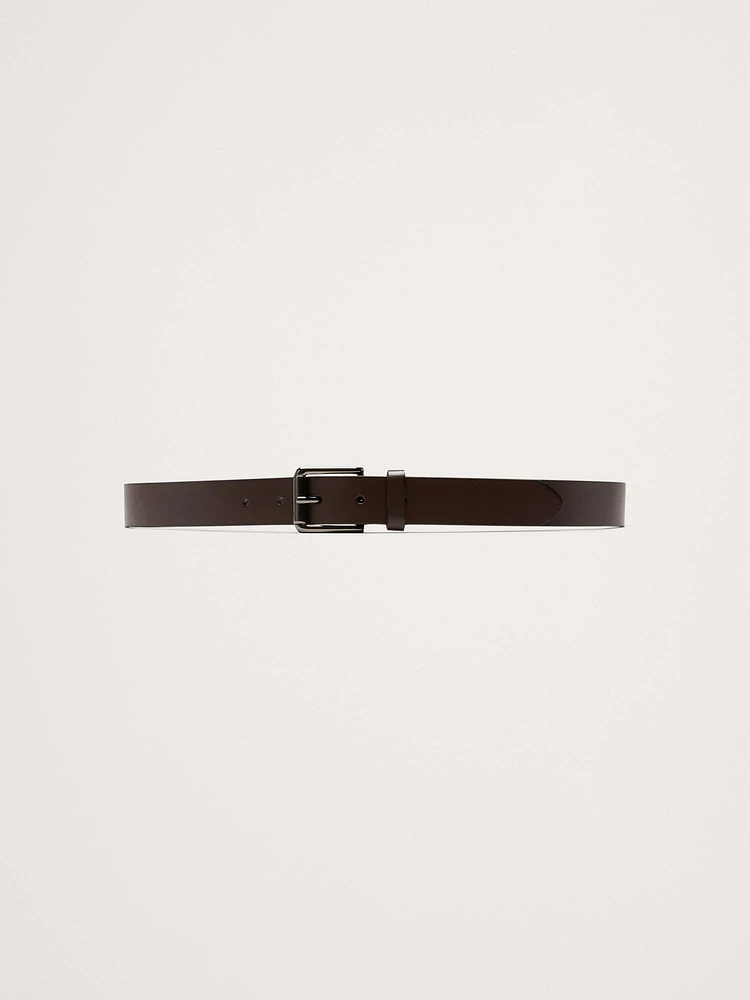 Leather Belt with Beveled Edges