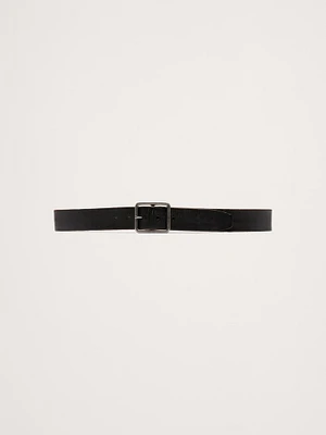 Leather Belt with Square Buckle