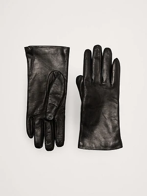 Cashmere-Lined Leather Gloves