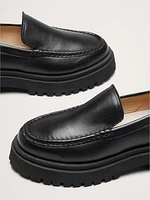 Italian Leather Lug-Sole Loafer