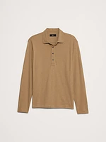 Luxury-Touch Long-Sleeve Polo