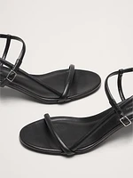 Terzo Leather Kitten-Heel Sandal
