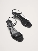 Terzo Leather Kitten-Heel Sandal