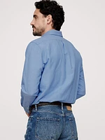 Standard-Fit Linen-Cotton Pique Shirt