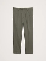 Pleated Cropped Italian-Stretch Chino