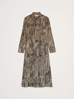 Oversized Snake-Print Midi Shirtdress