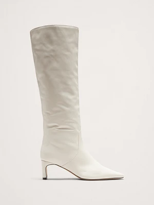 Italian Leather Mid-Heel Boot