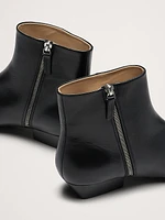 Italian Metallic-Leather Ankle Boot