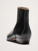 Italian Metallic-Leather Ankle Boot