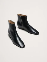 Italian Metallic-Leather Ankle Boot