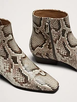 Italian Metallic-Leather Ankle Boot