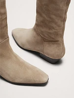 Italian Suede Knee-High Boot