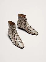 Italian Metallic-Leather Ankle Boot