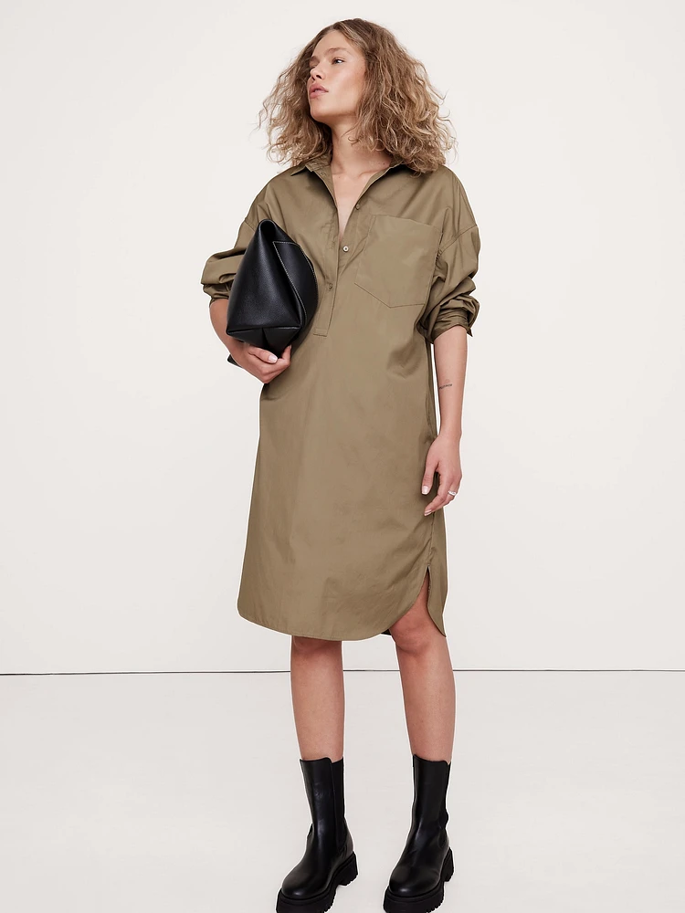 Oversized Poplin Midi Shirtdress