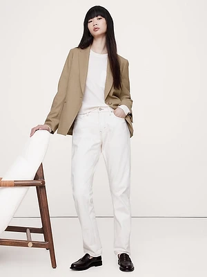 Relaxed-Slim Lightweight Wool Flannel Blazer