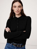 Ribbed Merino Sweater Polo