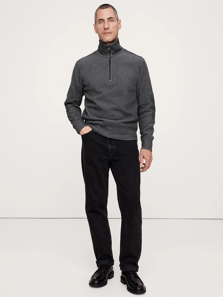 Ribbed Half-Zip Sweatshirt