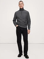 Ribbed Half-Zip Sweatshirt