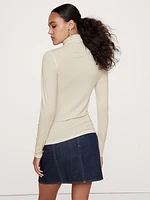 Luxe Wool-Blend Turtleneck T-Shirt