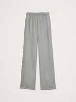 Pull-On Wide-Leg Drapey Twill Pant