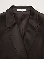 Double-Breasted Italian Satin Blazer