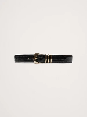 Fiori Embossed Leather Belt