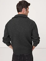 Ribbed Merino Half-Zip Sweater