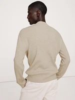 Ribbed Merino Mock-Neck Sweater