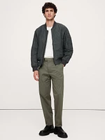 Pleated Cropped Italian-Stretch Chino Pant