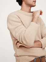 Marled Wool-Blend Crew-Neck Sweater