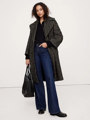 Oversized Herringbone Car Coat