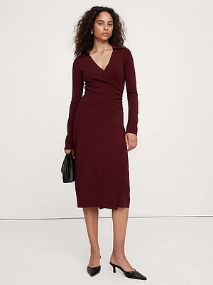 Polo Wrap Sweater Dress