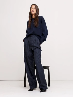 Relaxed Wide-Leg Italian Wool Pant