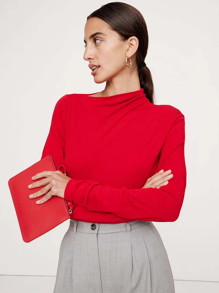 Luxe Wool-Blend Asymmetrical Top