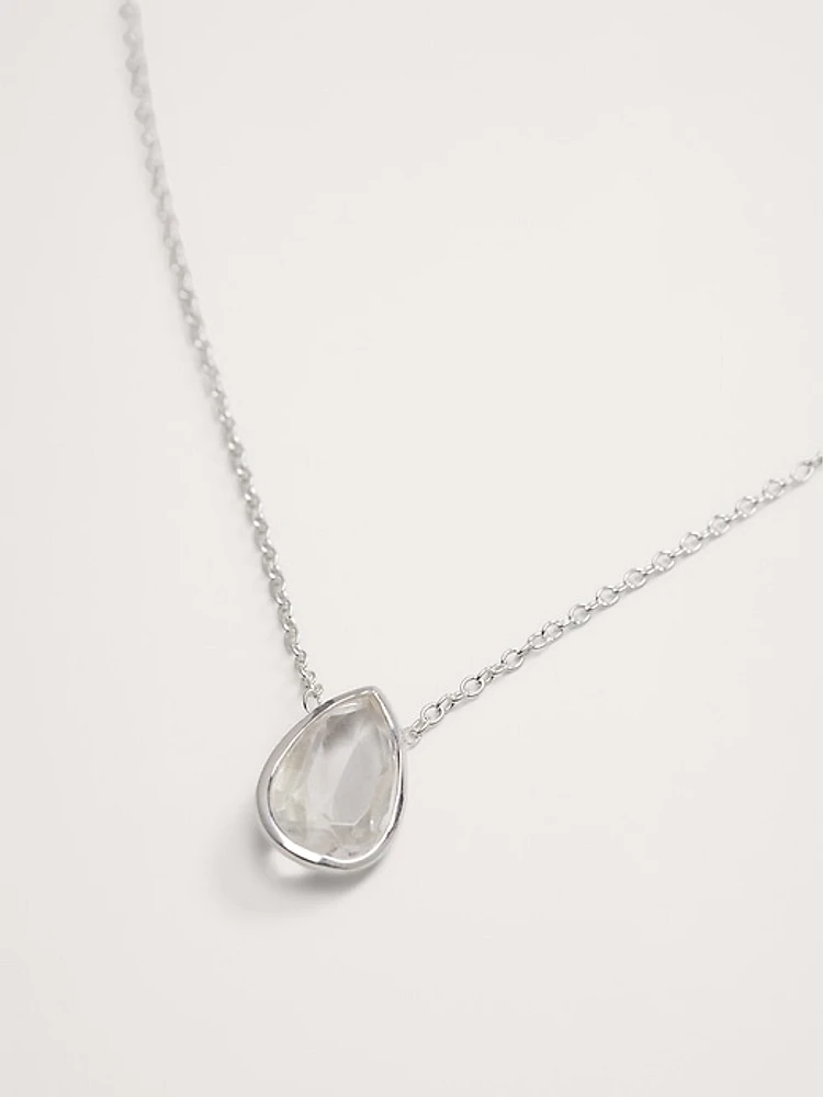 Teardrop Crystal Pendant Necklace by Aureus + Argent