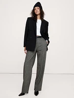 High-Rise Modern Straight Herringbone Pant