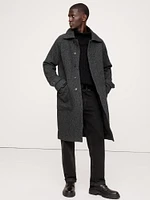 Italian Herringbone Balmacaan Coat