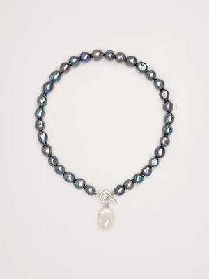 Black Pearl Statement Necklace by Aureus + Argent