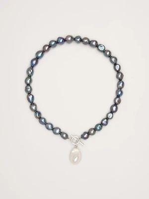 Black Pearl Statement Necklace by Aureus + Argent