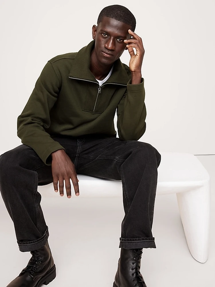 Brushed Fleece Half-Zip Sweatshirt