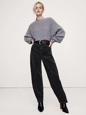 High-Rise Bow Corduroy Pant