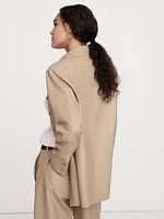 Relaxed Leather Overshirt