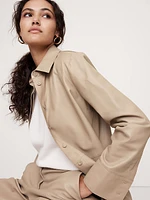 Relaxed Leather Overshirt