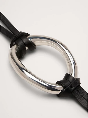 Leather Oval Bracelet